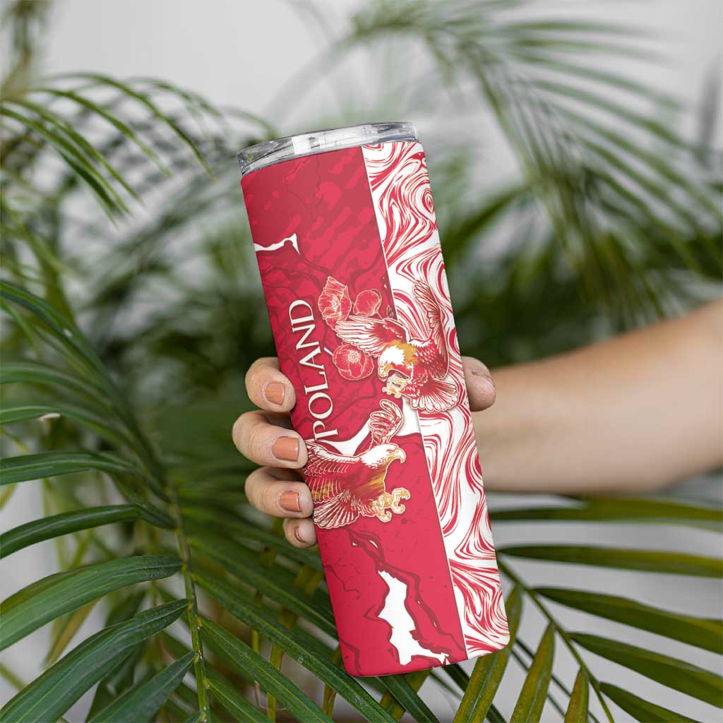 Personalized Poland Skinny Tumbler Two White Eagles Fighting - Wonder Print Shop