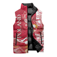 Personalized Poland Sleeveless Puffer Jacket Two White Eagles Fighting - Wonder Print Shop