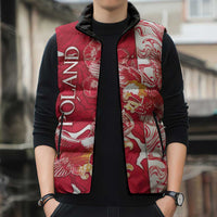 Personalized Poland Sleeveless Puffer Jacket Two White Eagles Fighting - Wonder Print Shop