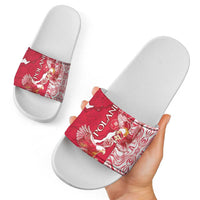 Poland Slide Sandals Two White Eagles Fighting - Wonder Print Shop