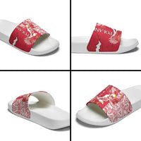 Poland Slide Sandals Two White Eagles Fighting - Wonder Print Shop