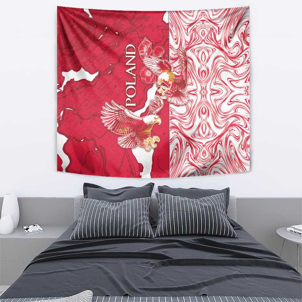 Poland Tapestry Two White Eagles Fighting - Wonder Print Shop