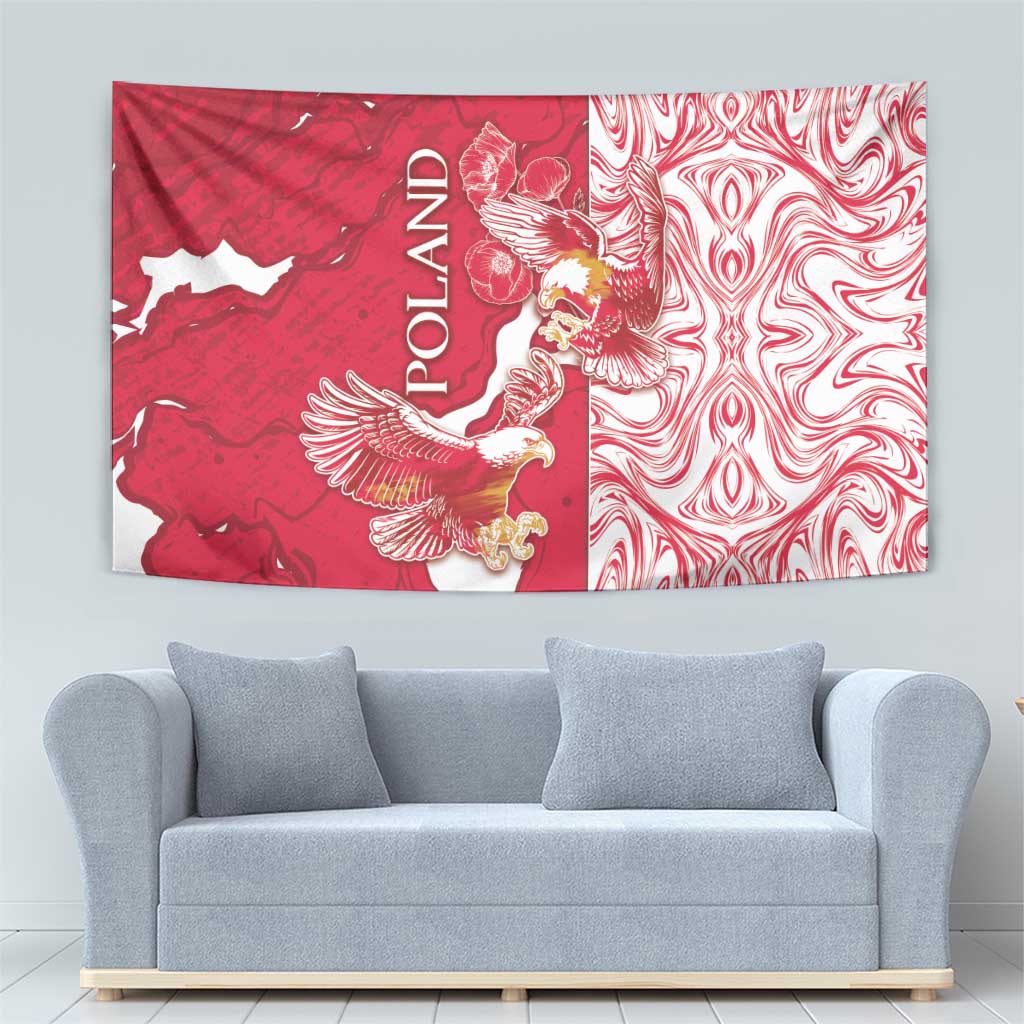 Poland Tapestry Two White Eagles Fighting - Wonder Print Shop