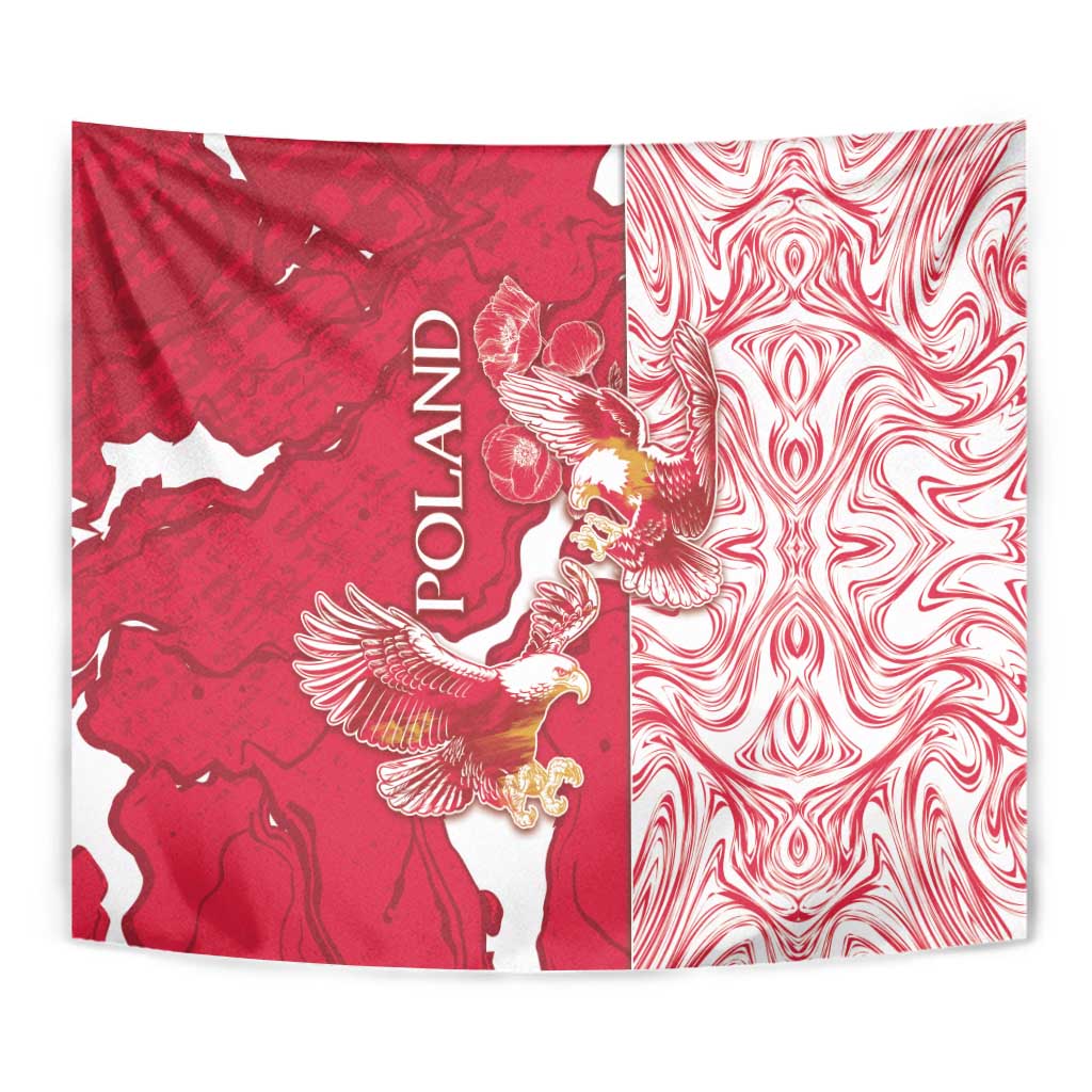 Poland Tapestry Two White Eagles Fighting - Wonder Print Shop