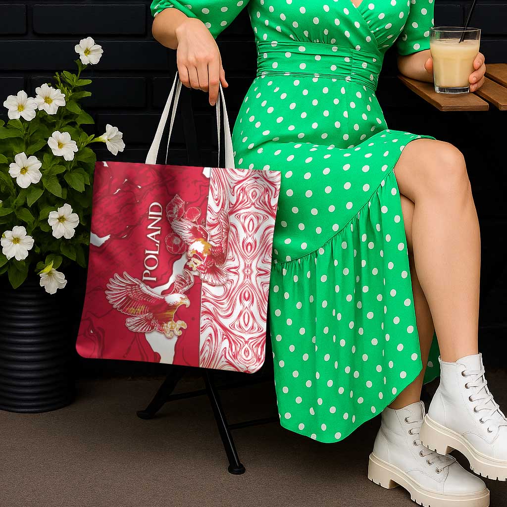 Poland Tote Bag Two White Eagles Fighting - Wonder Print Shop