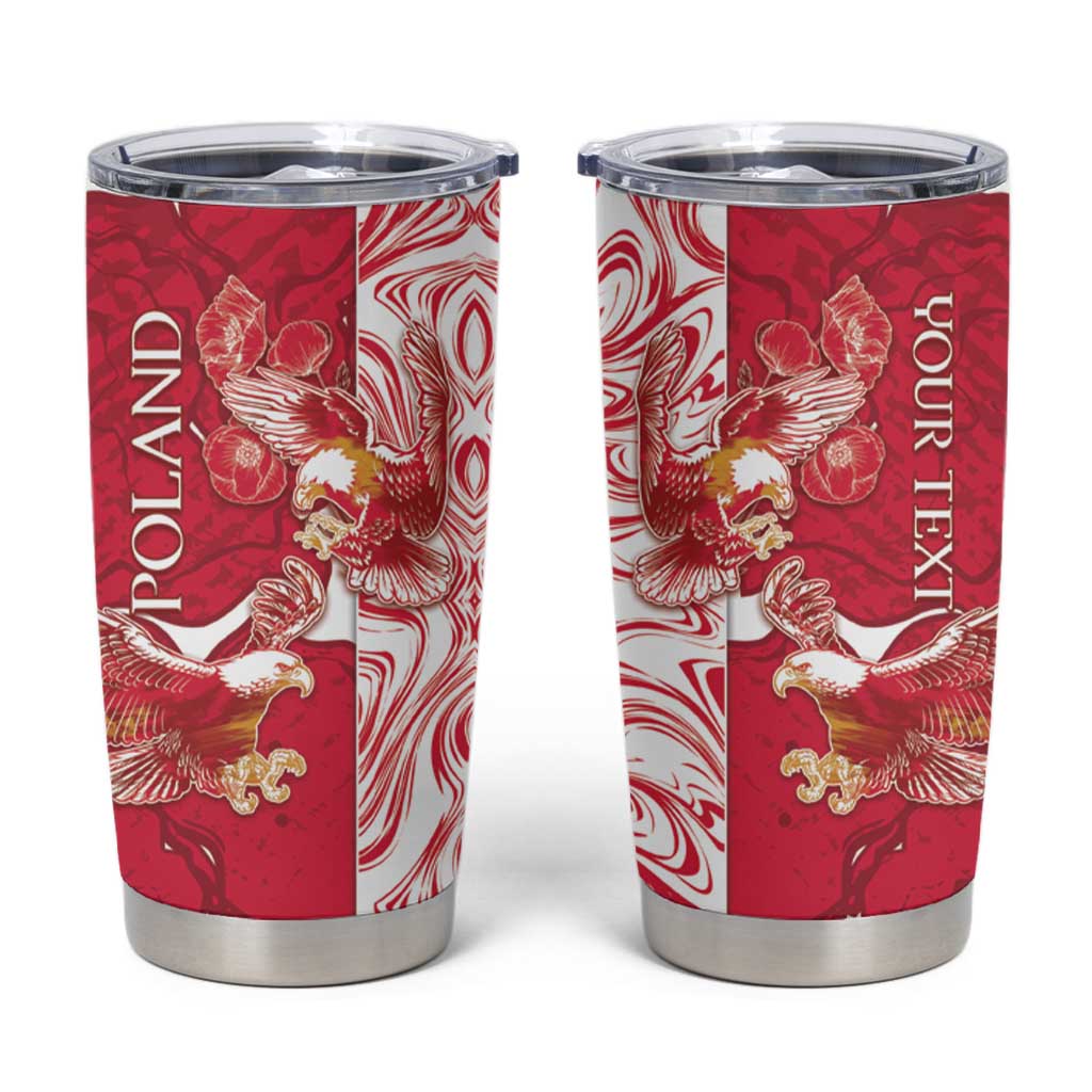Personalized Poland Tumbler Cup Two White Eagles Fighting - Wonder Print Shop