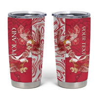 Personalized Poland Tumbler Cup Two White Eagles Fighting - Wonder Print Shop