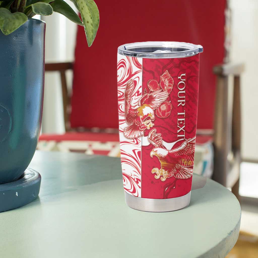 Personalized Poland Tumbler Cup Two White Eagles Fighting - Wonder Print Shop