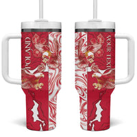 Personalized Poland Tumbler With Handle Two White Eagles Fighting - Wonder Print Shop