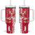 Personalized Poland Tumbler With Handle Two White Eagles Fighting - Wonder Print Shop