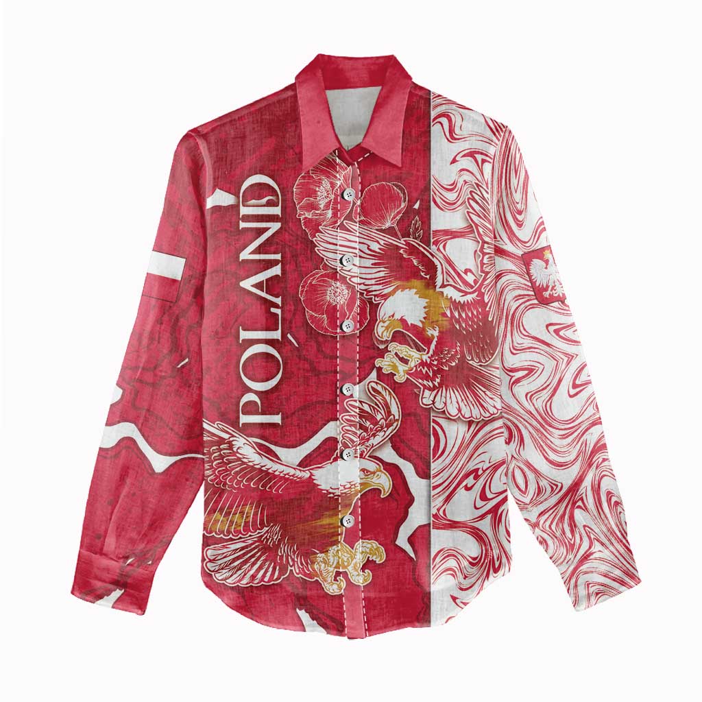 Personalized Poland Women Casual Shirt Two White Eagles Fighting - Wonder Print Shop