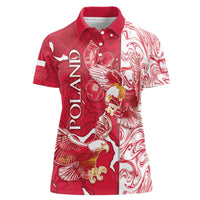 Personalized Poland Women Polo Shirt Two White Eagles Fighting - Wonder Print Shop