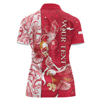 Personalized Poland Women Polo Shirt Two White Eagles Fighting - Wonder Print Shop