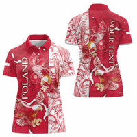 Personalized Poland Women Polo Shirt Two White Eagles Fighting - Wonder Print Shop