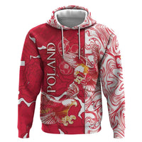 Personalized Poland Zip Hoodie Two White Eagles Fighting - Wonder Print Shop