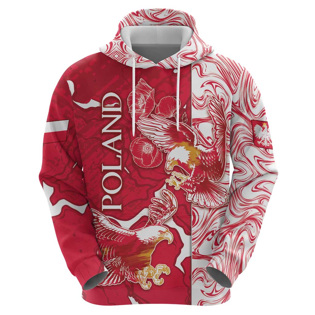 Personalized Poland Zip Hoodie Two White Eagles Fighting - Wonder Print Shop