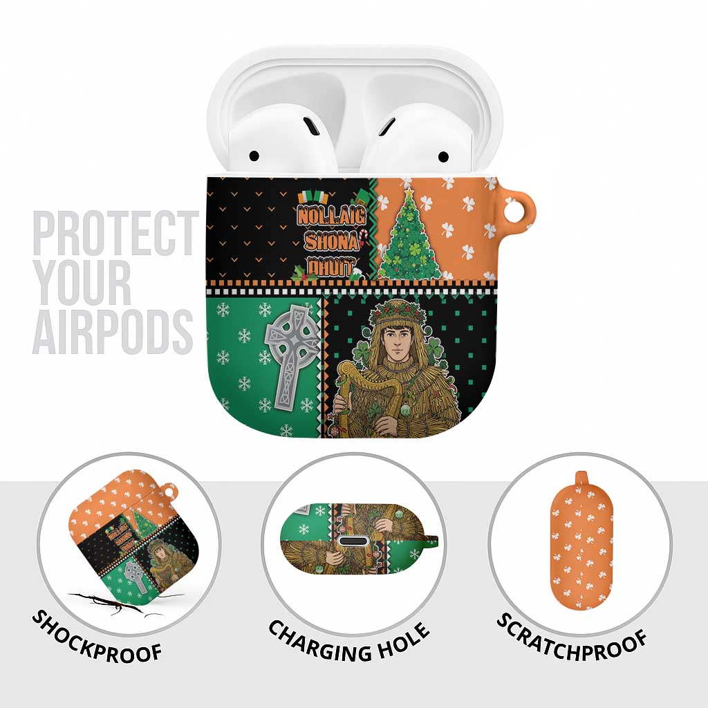 Ireland Christmas AirPods Case Wren Boy With Shamrock Xmas Tree - Wonder Print Shop