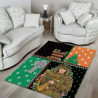 Ireland Christmas Area Rug Wren Boy With Shamrock Xmas Tree - Wonder Print Shop