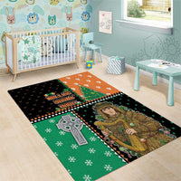 Ireland Christmas Area Rug Wren Boy With Shamrock Xmas Tree - Wonder Print Shop
