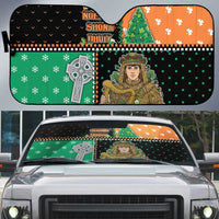 Ireland Christmas Auto Sun Shade Wren Boy With Shamrock Xmas Tree - Wonder Print Shop