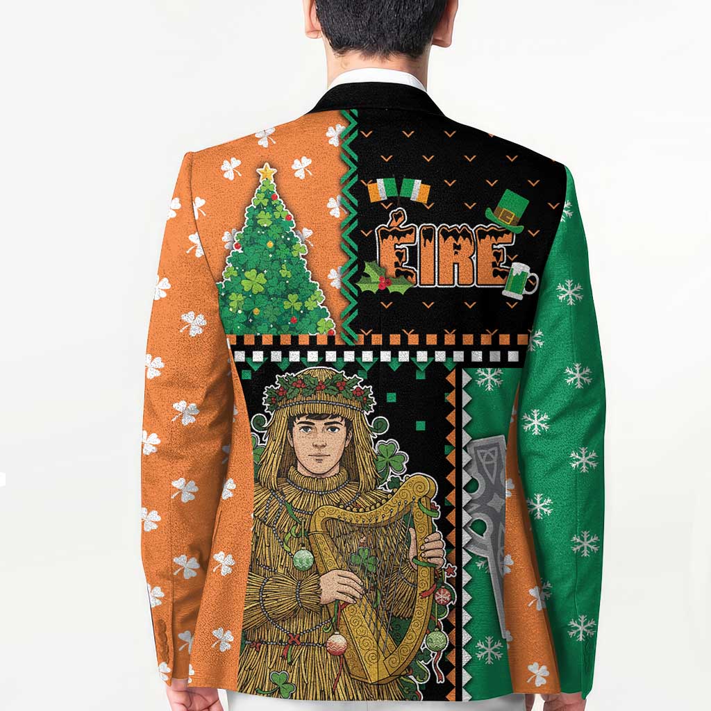 Ireland Christmas Blazer Wren Boy With Shamrock Xmas Tree - Wonder Print Shop