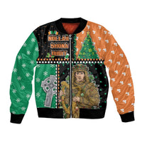 Ireland Christmas Bomber Jacket Wren Boy With Shamrock Xmas Tree - Wonder Print Shop