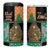Ireland Christmas 4 in 1 Can Cooler Tumbler Wren Boy With Shamrock Xmas Tree - Wonder Print Shop