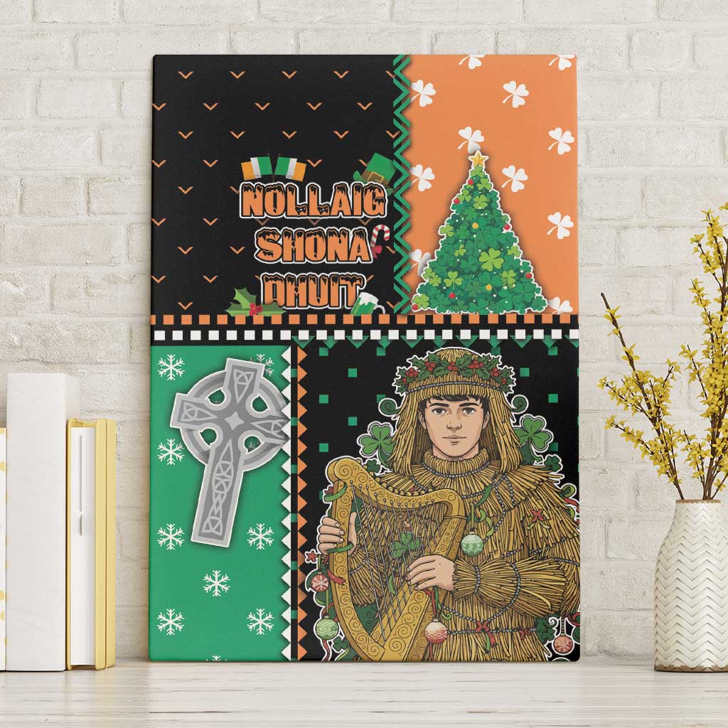 Ireland Christmas Canvas Wall Art Wren Boy With Shamrock Xmas Tree - Wonder Print Shop