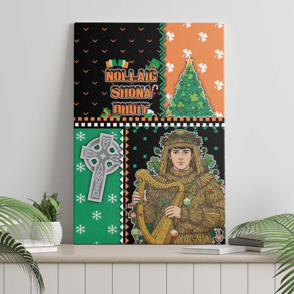 Ireland Christmas Canvas Wall Art Wren Boy With Shamrock Xmas Tree - Wonder Print Shop