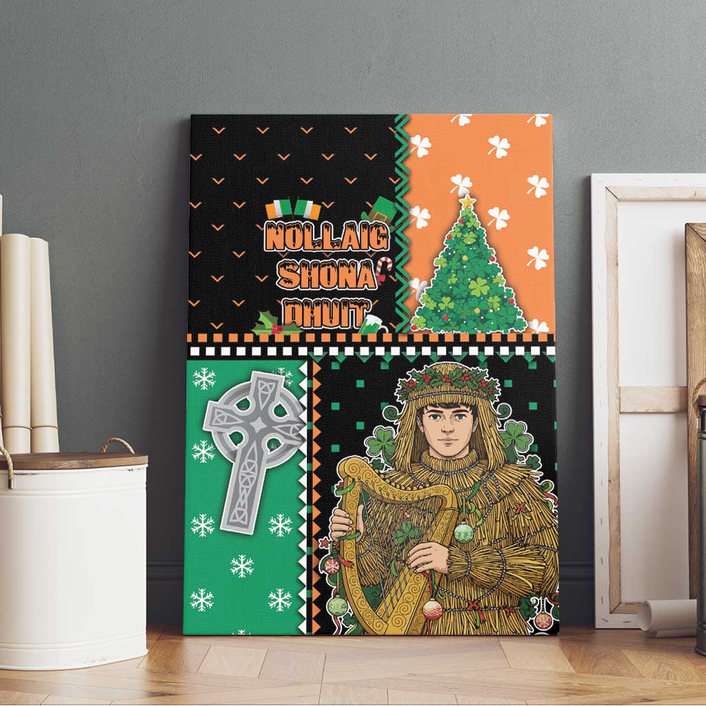 Ireland Christmas Canvas Wall Art Wren Boy With Shamrock Xmas Tree - Wonder Print Shop