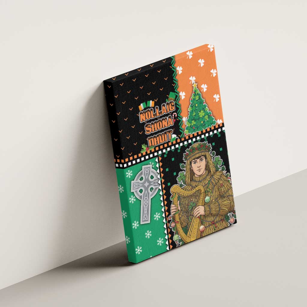 Ireland Christmas Canvas Wall Art Wren Boy With Shamrock Xmas Tree - Wonder Print Shop