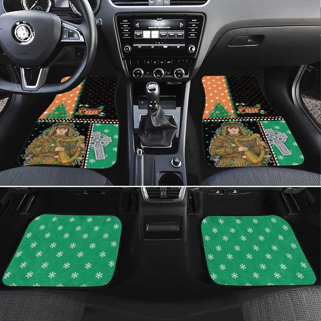 Ireland Christmas Car Mats Wren Boy With Shamrock Xmas Tree - Wonder Print Shop