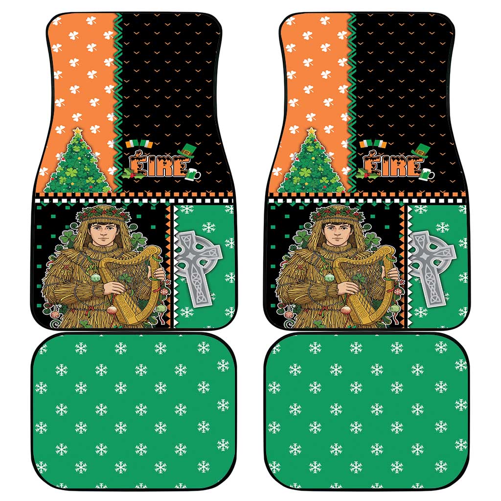 Ireland Christmas Car Mats Wren Boy With Shamrock Xmas Tree - Wonder Print Shop