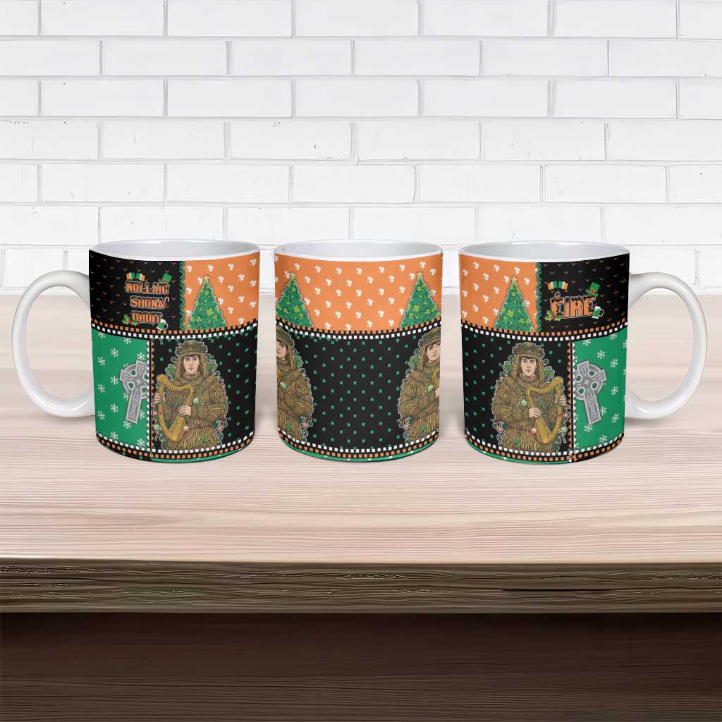Ireland Christmas Ceramic Mug Wren Boy With Shamrock Xmas Tree - Wonder Print Shop
