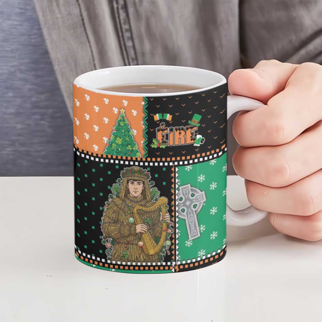 Ireland Christmas Ceramic Mug Wren Boy With Shamrock Xmas Tree - Wonder Print Shop