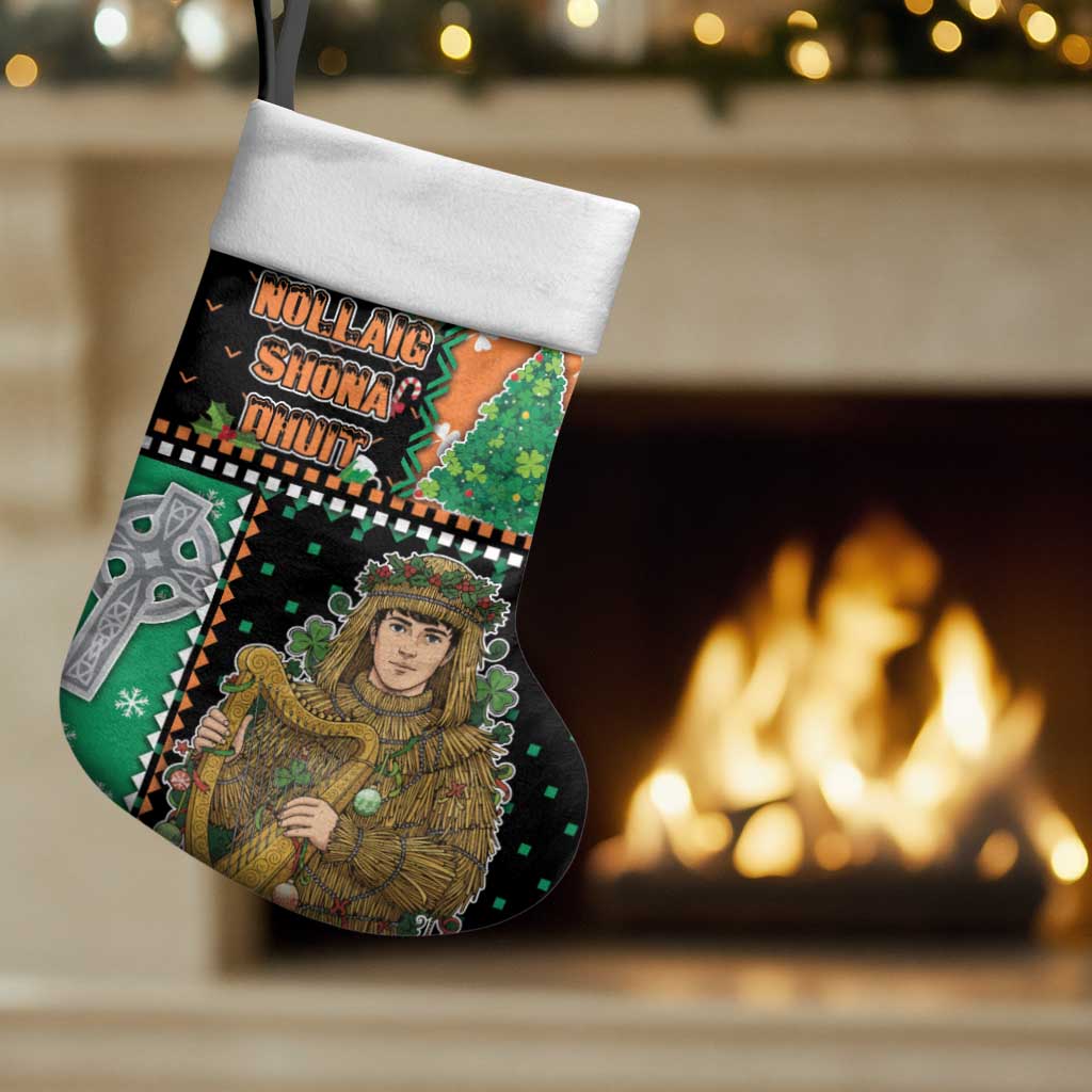Ireland Christmas Stocking Wren Boy With Shamrock Xmas Tree - Wonder Print Shop
