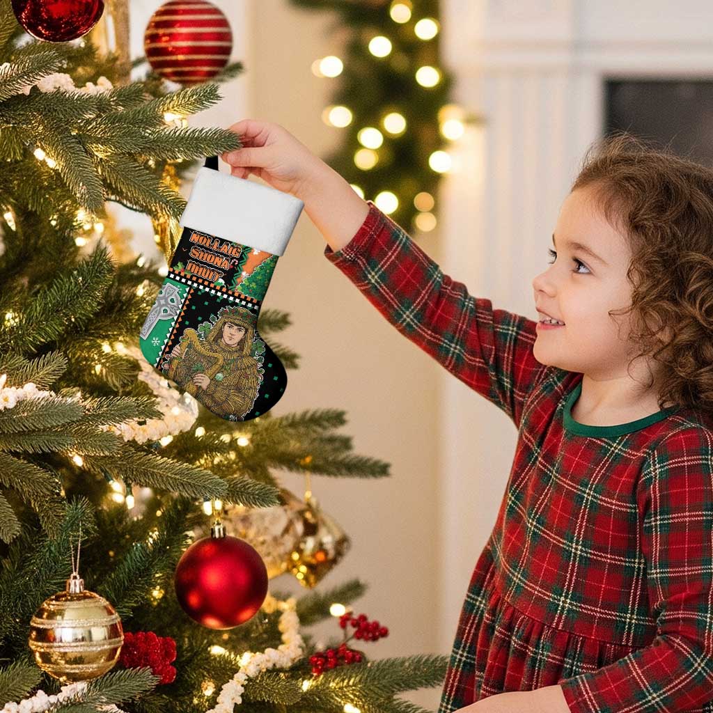 Ireland Christmas Stocking Wren Boy With Shamrock Xmas Tree - Wonder Print Shop