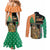 Ireland Christmas Couples Matching Mermaid Dress and Long Sleeve Button Shirt Wren Boy With Shamrock Xmas Tree - Wonder Print Shop