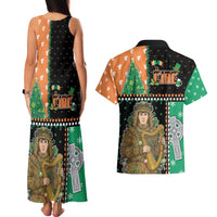 Ireland Christmas Couples Matching Tank Maxi Dress and Hawaiian Shirt Wren Boy With Shamrock Xmas Tree - Wonder Print Shop