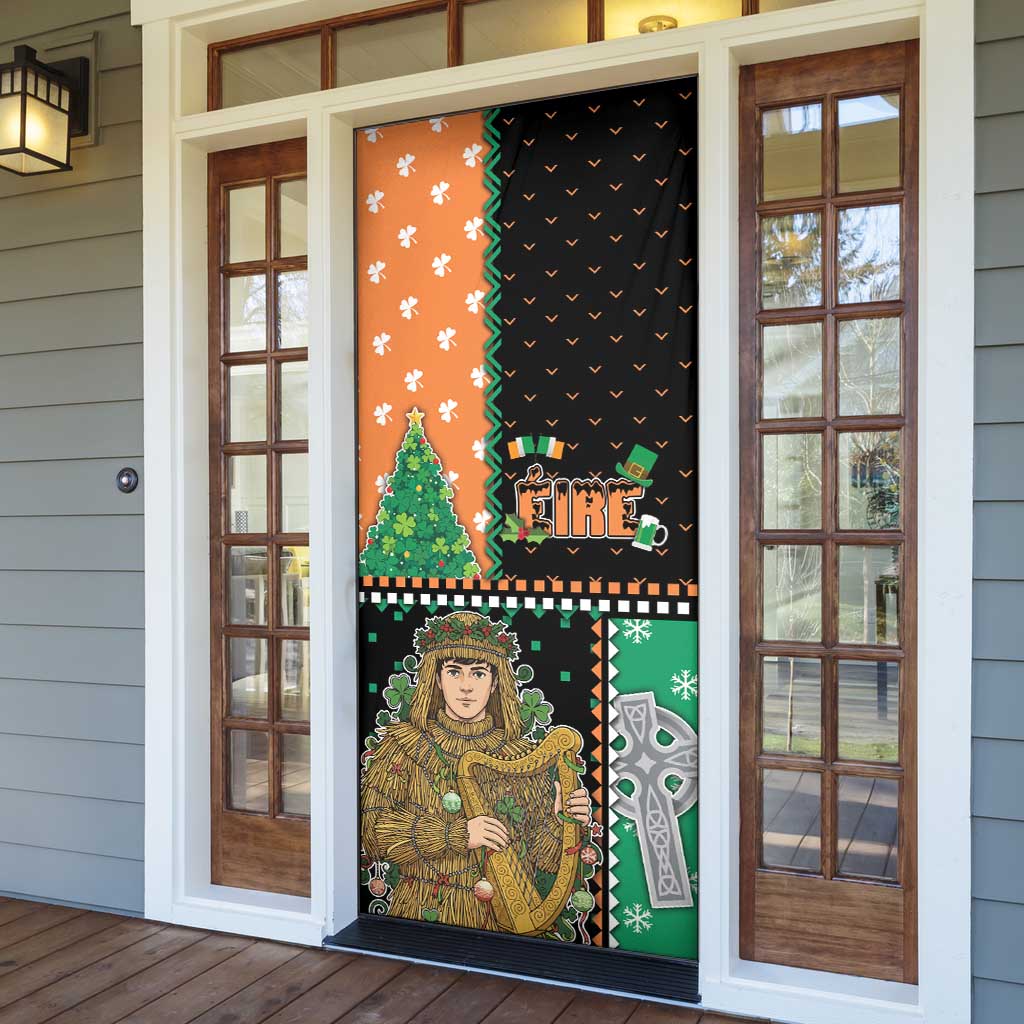 Ireland Christmas Door Cover Wren Boy With Shamrock Xmas Tree - Wonder Print Shop