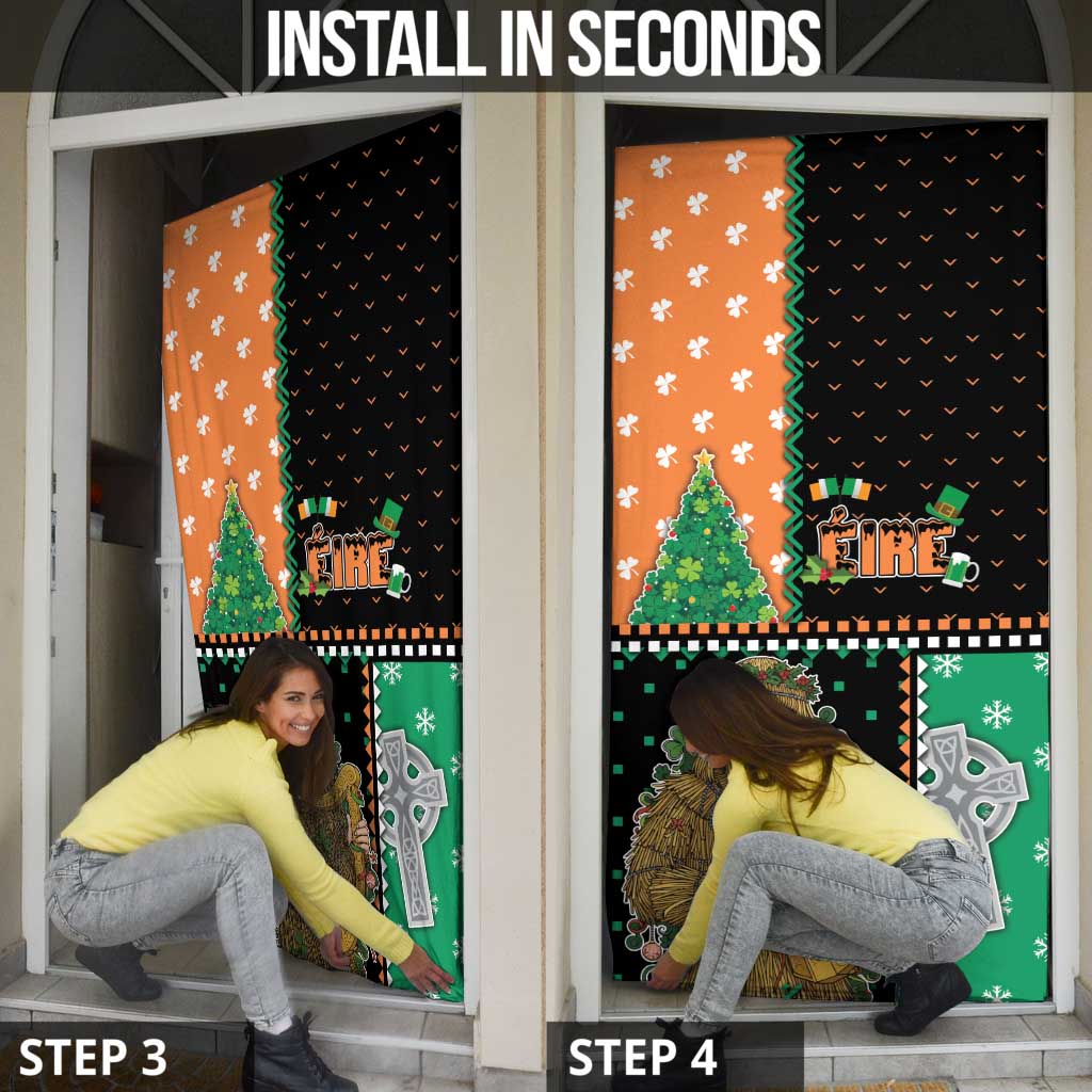 Ireland Christmas Door Cover Wren Boy With Shamrock Xmas Tree - Wonder Print Shop