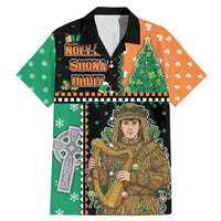 Ireland Christmas Family Matching Mermaid Dress and Hawaiian Shirt Wren Boy With Shamrock Xmas Tree - Wonder Print Shop