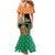 Ireland Christmas Family Matching Mermaid Dress and Hawaiian Shirt Wren Boy With Shamrock Xmas Tree - Wonder Print Shop