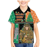 Ireland Christmas Family Matching Mermaid Dress and Hawaiian Shirt Wren Boy With Shamrock Xmas Tree - Wonder Print Shop