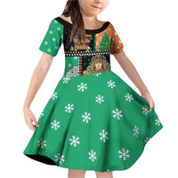 Ireland Christmas Family Matching Off Shoulder Short Dress and Hawaiian Shirt Wren Boy With Shamrock Xmas Tree - Wonder Print Shop