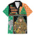 Ireland Christmas Family Matching Off Shoulder Short Dress and Hawaiian Shirt Wren Boy With Shamrock Xmas Tree - Wonder Print Shop