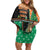Ireland Christmas Family Matching Off Shoulder Short Dress and Hawaiian Shirt Wren Boy With Shamrock Xmas Tree - Wonder Print Shop