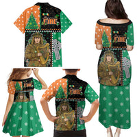 Ireland Christmas Family Matching Puletasi and Hawaiian Shirt Wren Boy With Shamrock Xmas Tree - Wonder Print Shop