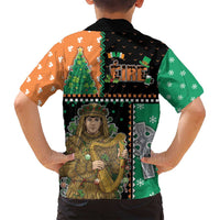 Ireland Christmas Family Matching Summer Maxi Dress and Hawaiian Shirt Wren Boy With Shamrock Xmas Tree - Wonder Print Shop