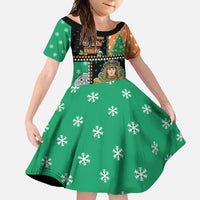 Ireland Christmas Family Matching Summer Maxi Dress and Hawaiian Shirt Wren Boy With Shamrock Xmas Tree - Wonder Print Shop